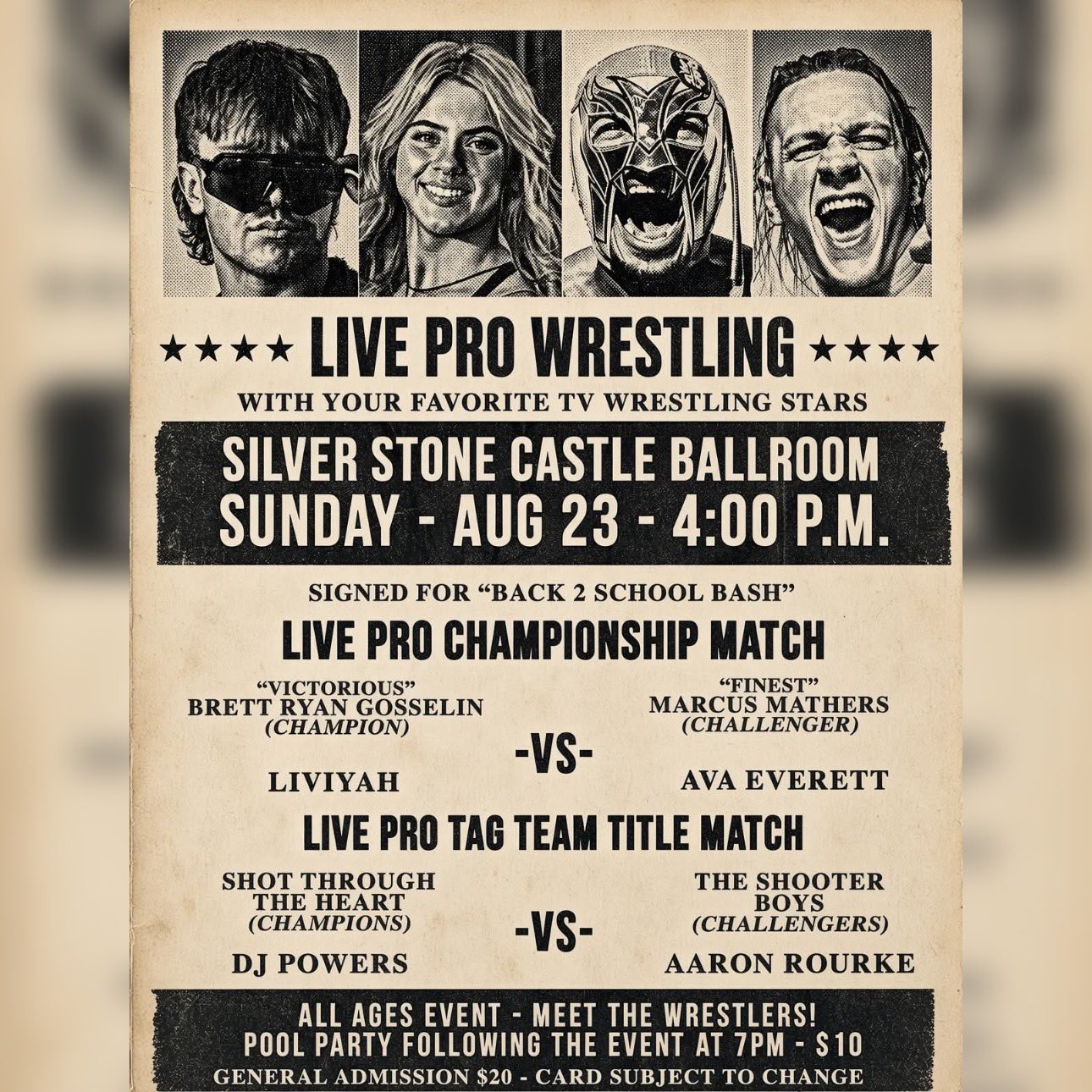 LIVE Pro Wrestling: Back 2 School Bash Results